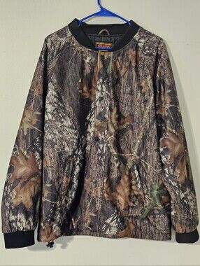 Vintage STEARNS Dry Wear Realtree Brown/Green Camo Snap Jacket Mens Size Medium